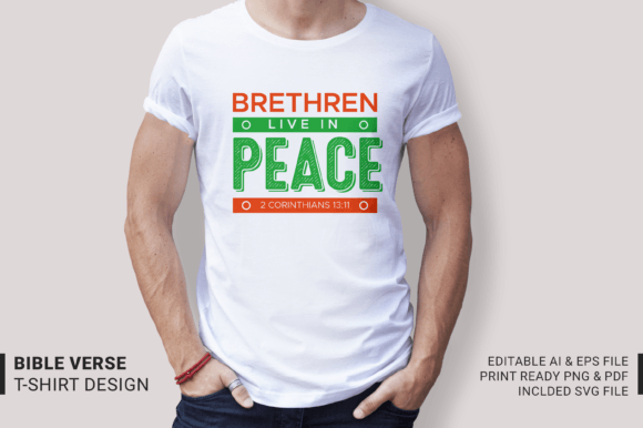 2 Corinthians 13 11 Live in Peace T-Shirt Designs