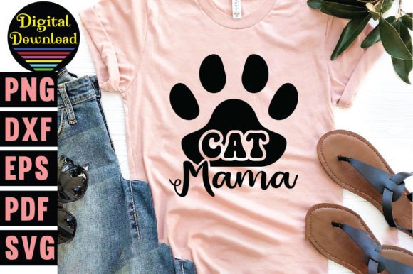 Cat Mama Svg, Cat Svg for T-Shirt Designs