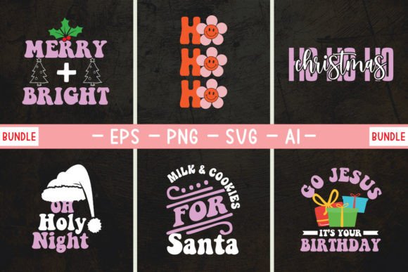 Christmas Sublimation T Shirt Bundle T-Shirt Designs