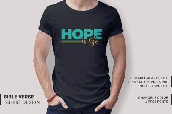 Hope is Life - Typography T-shirt Design