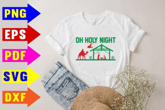 Oh Holy Night Svg for T-Shirt Designs