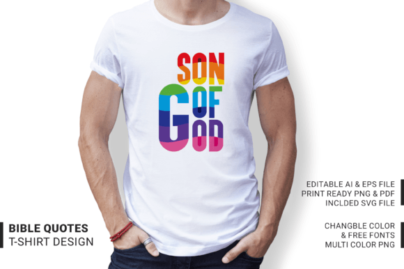 Son of GOD Rainbow Color T-shirt T-Shirt Designs